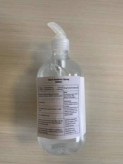 500ml Label (Hand Sanitizer Spray 500ml In Bottle)